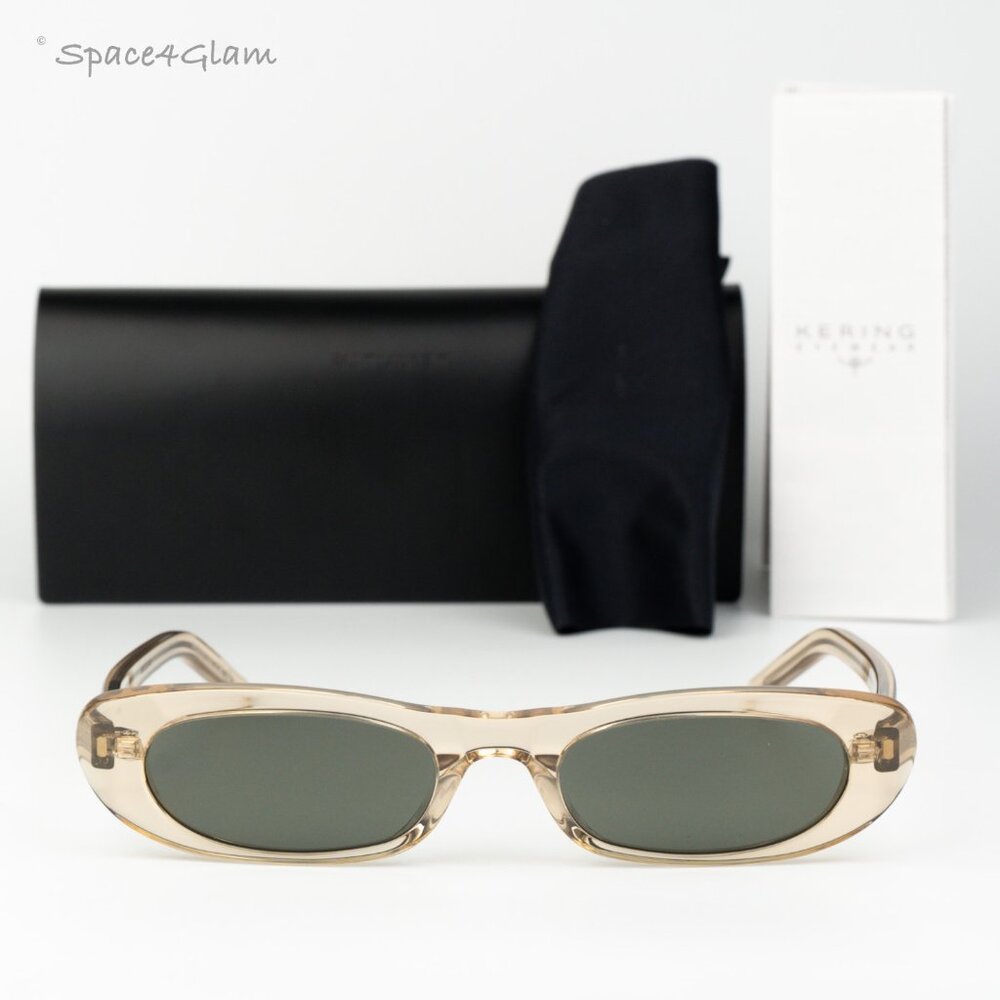 Saint Laurent Women Sunglasses Transparent Nude Grey Oval SL557 004 BRAND NEW - Picture 2 of 11